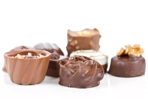 Mixed chocolates isolated Foto stock