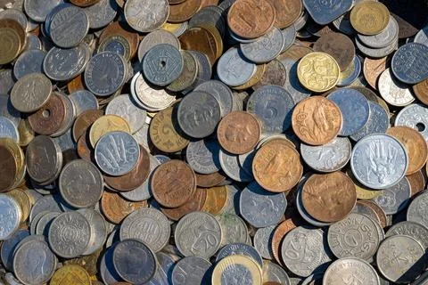 Mixed Coins Stock-Fotos