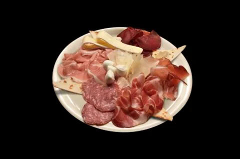 Mixed cold cuts and cheese Stock Photos