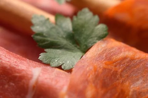 Mixed cold cuts with breadsticks Stock Photos