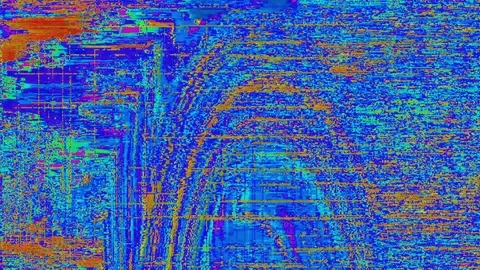 Mixed-colored data error dynamic futuristic glittering background. Stock Footage 124471128