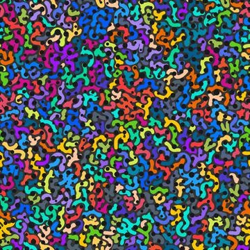 Mixed colored spots seamless mosaic pattern. Hand-drawn lace background Stock Illustration