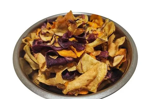 Mixed Colorful Vegetable Chips Stock Photos