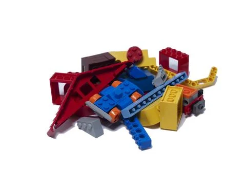 Mixed  colourful plastic blocks Stock Photos
