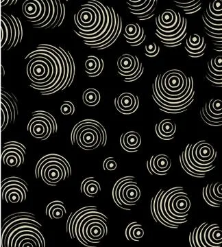 Mixed concentric circles background in beige and black Stock Illustration