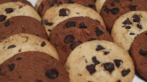 Mixed cookies on white turning close up Stock Footage 33731869