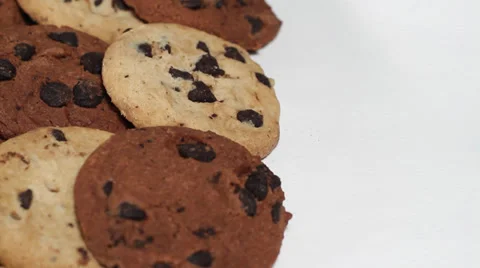 Mixed cookies on white turning close up Stock Footage 33731871