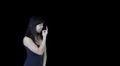 Mixed couple dances - she invites him out - pre-keyed with alpha channel HD Footage