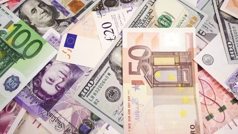 Mixed Currency Bills Background Stock Footage 73833866