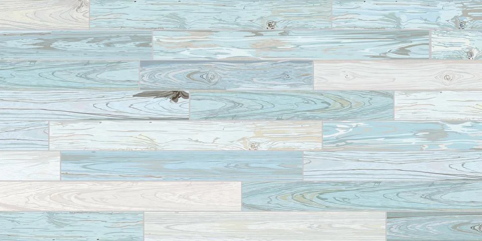 Mixed cut timber panels turquoise blue colores distressed weathered graphic.. Illustrazione stock