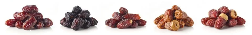 Mixed dates on white background Foto stock