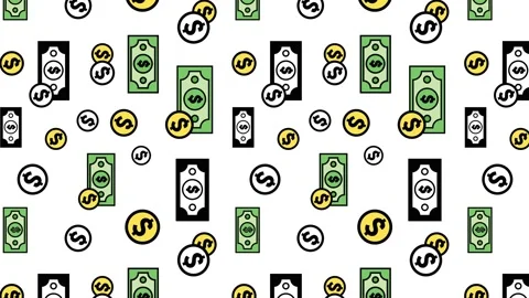Mixed dollars pattern vertical Stock Footage 253430890