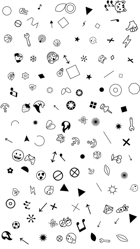 Mixed Doodle Icons Pattern, Monochrome Symbols Drifting on White Background Stock Footage 331545959