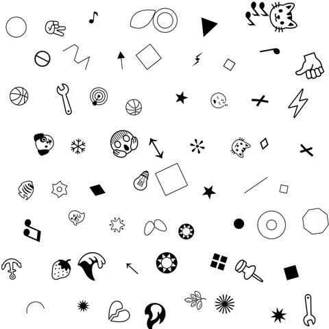 Mixed Doodle Icons Pattern, Monochrome Symbols Drifting on White Background Stock Footage 331545970