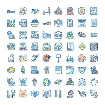 Mixed doodle style icons for various concepts イラスト素材