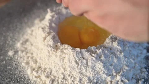 Mixed the dough. The process of making a delicious homemade pasta. Stock Footage 134061822