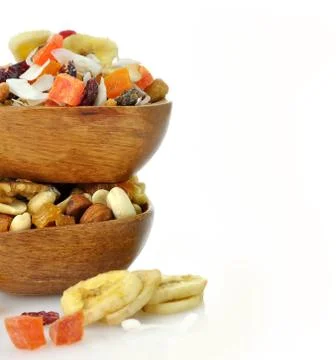 Mixed dried fruit, nuts and seeds Foto stock