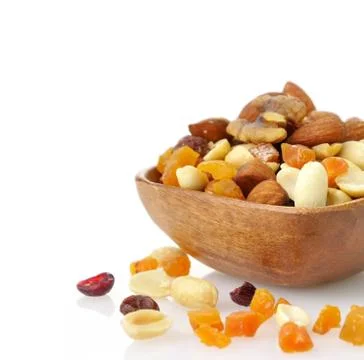 Mixed dried fruit, nuts and seeds Foto stock