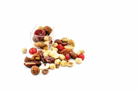 Mixed dried fruit sample Stock Photos