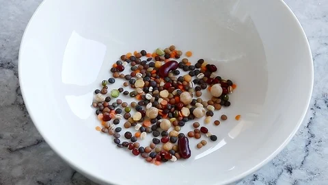 Mixed dried legumes Stock Footage 95173994
