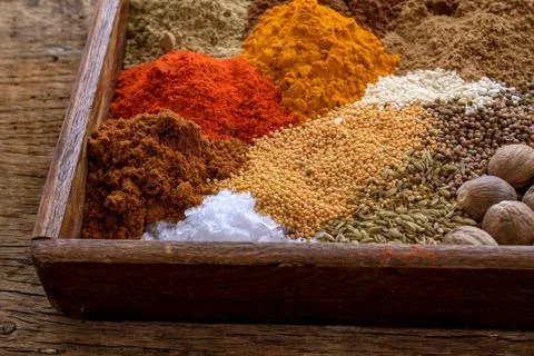 Mixed dried spices Stock Photos