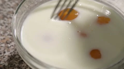 Mixed Eggs in Transparent Bowl Stock Footage 61919259