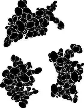 Mixed ellipse object in black over white Stock Illustration