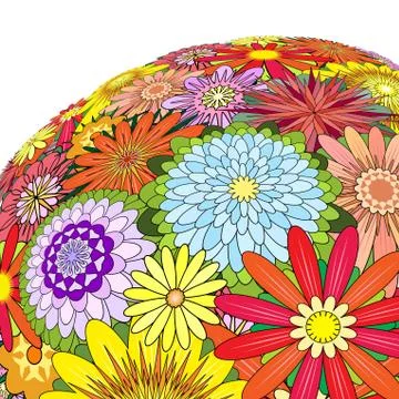 Mixed flowers Stock Illustration