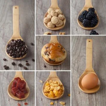 Mixed food collage Stock Photos