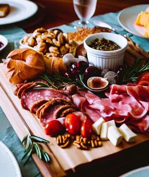 Mixed food on a table Stock Photos