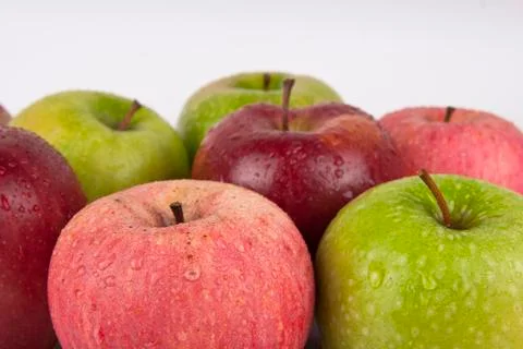 Mixed fresh apples Stock Photos