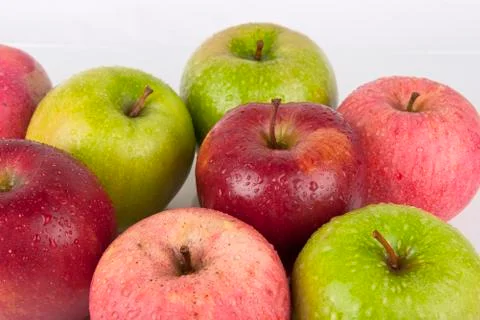 Mixed fresh apples Stock Photos