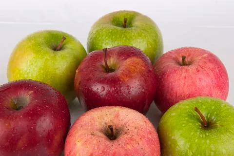 Mixed fresh apples Stock Photos