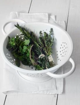 Mixed fresh herbs Stock Photos