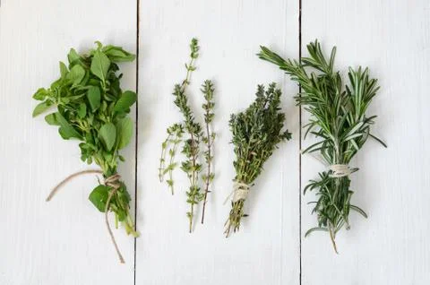 Mixed fresh herbs Fotos Stock