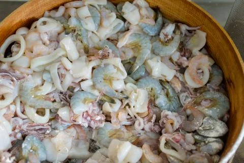 Mixed fried fish Stock Photos