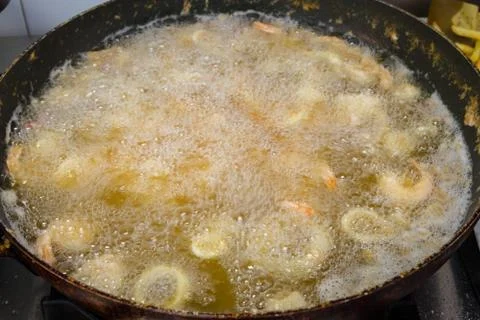 Mixed fried fish Foto stock