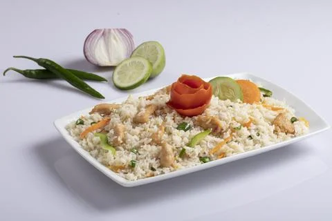 Mixed Fried Rice on Black Background Stock Photos