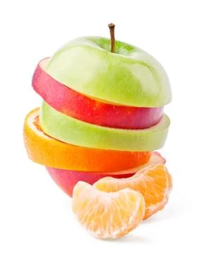 Mixed fruit and mandaring segments Stock Photos