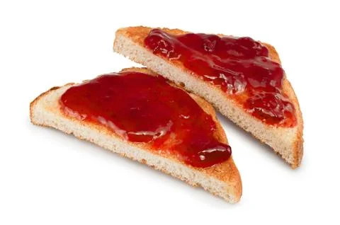 Mixed fruit jam on toast Stock Photos