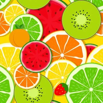 Mixed fruit Seamless Pattern background  Illustration Stock Illustration