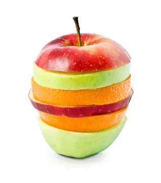 Mixed fruit sliced Stock Photos