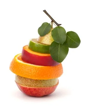 Mixed fruit slices Stock Photos