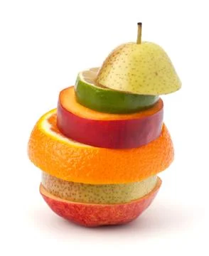 Mixed fruit slices Stock Photos