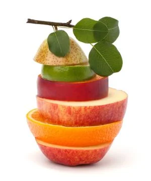 Mixed fruit slices Stock Photos