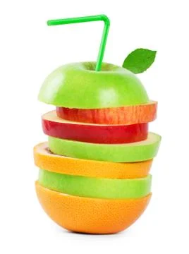 Mixed fruit slices Stock Photos