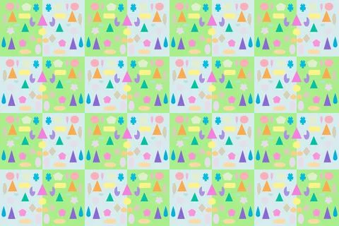 Mixed geometric shape form a pattern to be basic stripe pattern. Stock Illustration