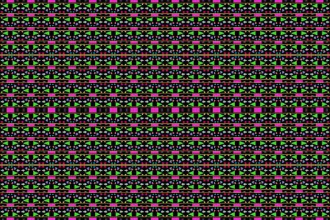 MIxed geometric shape pattern on black background. 스톡 일러스트