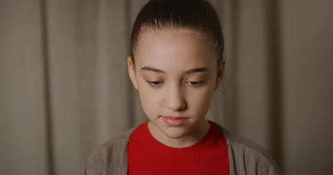 Mixed girl looking up to the camera Stock Footage 104103066