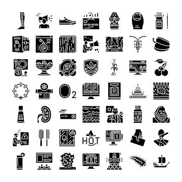Mixed glyph mobile and web ui icons Illustrazione stock